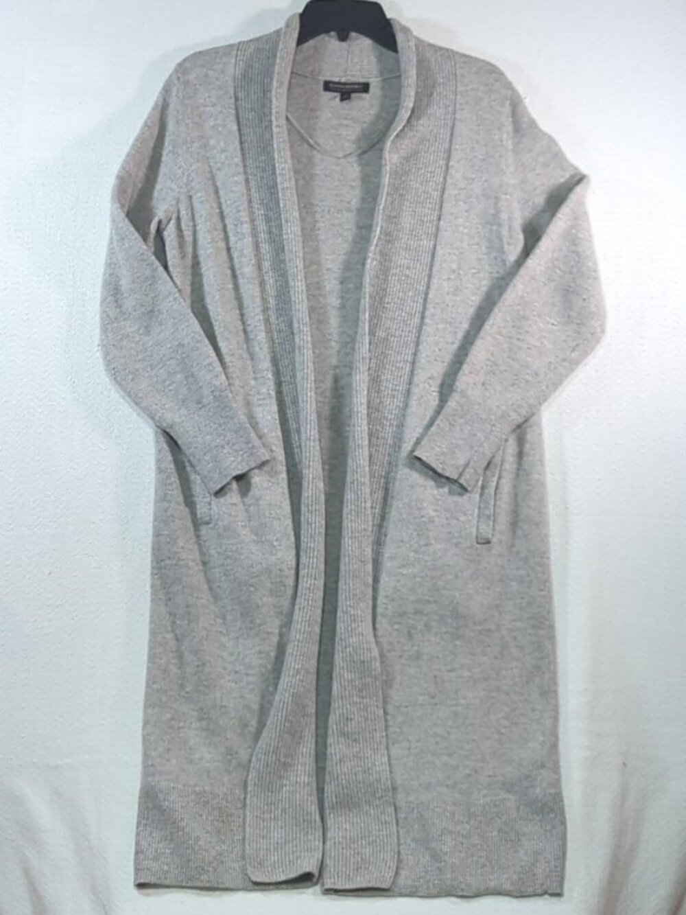 Banana Republic Italian Merino Blend Long Duster Cardigan Ribbed Open Front, M